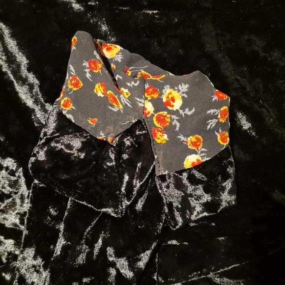 Sanctuary Womens Large Crushed Velvet Blazer Black Boho 70s Hippie Goth - Picture 8 of 8